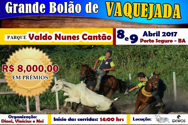 Cartaz   Parque Valdo Nunes Canto, Do dia 8 ao dia 9/4/2017