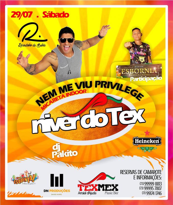 Cartaz   TexMex Music Bar - Rua du Mucug, 250, Sábado 29 de Julho de 2017