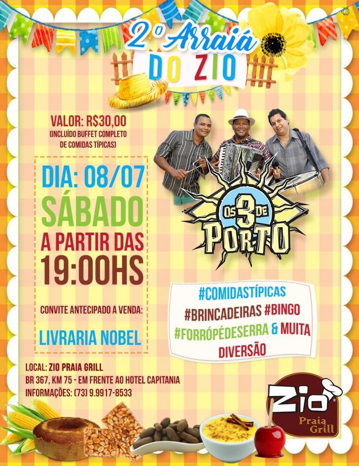 Cartaz   Zio Praia Grill - Praia do Mut, Sábado 8 de Julho de 2017