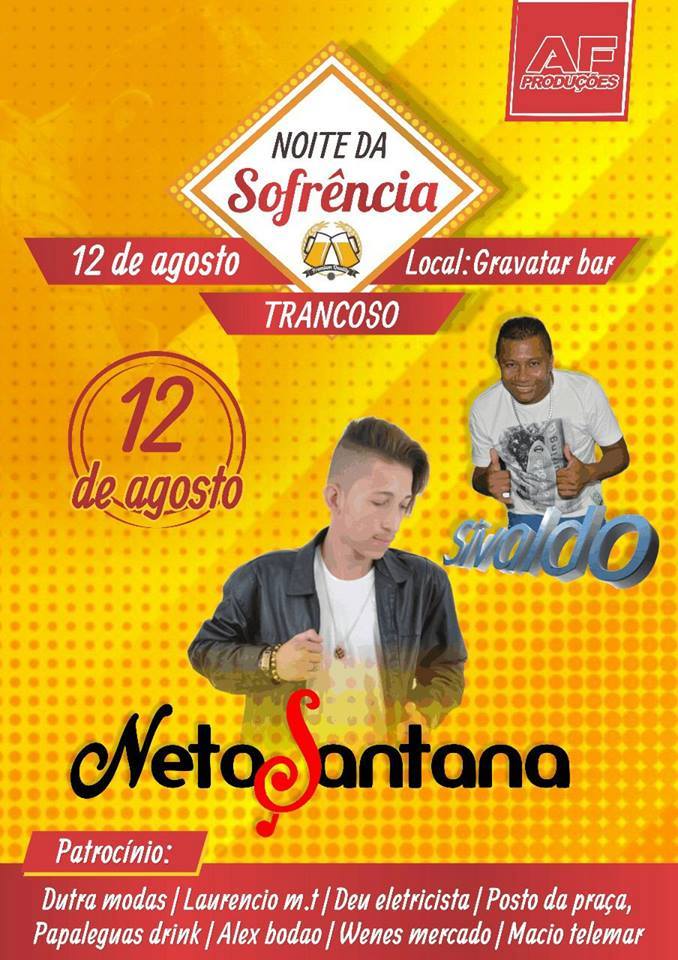 Cartaz   Gravata Bar, Sábado 12 de Agosto de 2017