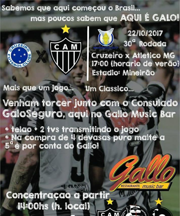 Cartaz   Recanto do Gallo - Rua 2 de julho, 20B - Casa da Lenha, Domingo 22 de Outubro de 2017