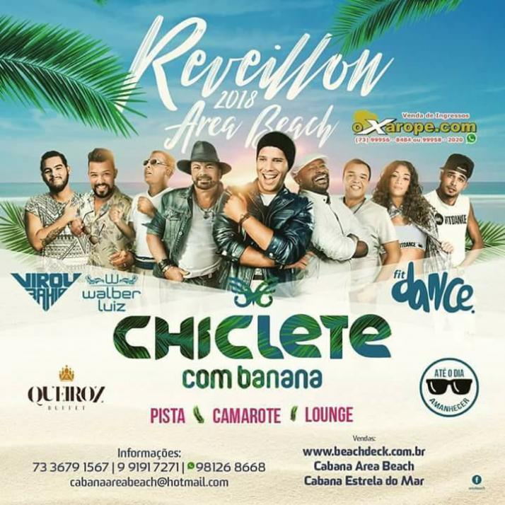 Cartaz   Cabana Area Beach -  Avenida Beira Mar 6900 - Praia de Taperapuan, Domingo 31 de Dezembro de 2017