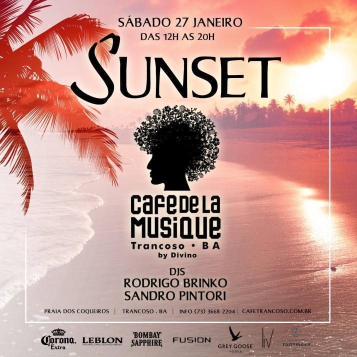 Cartaz   Cafe de la Musique - Praia dos Coqueiros, Sábado 27 de Janeiro de 2018