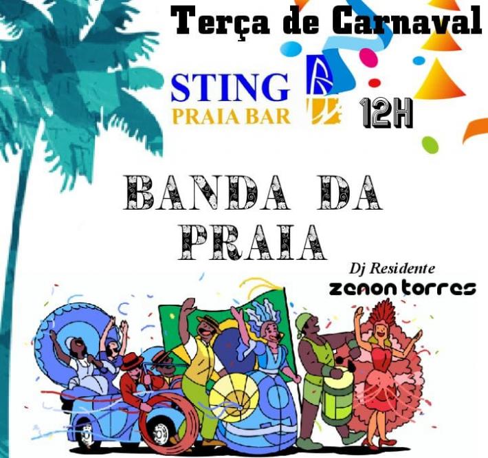 Cartaz   Sting Praia Bar - Estrada da Balsa, 1937 - Praia de Araape, Terça-feira 13 de Fevereiro de 2018