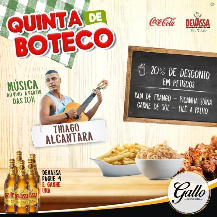 Cartaz   Recanto do Gallo - Rua 2 de julho, 20B - Casa da Lenha, Quinta-feira 19 de Julho de 2018