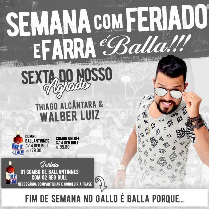 Cartaz   Gallo Music Bar - Rua 2 de julho, 20B, Sexta-feira 7 de Setembro de 2018