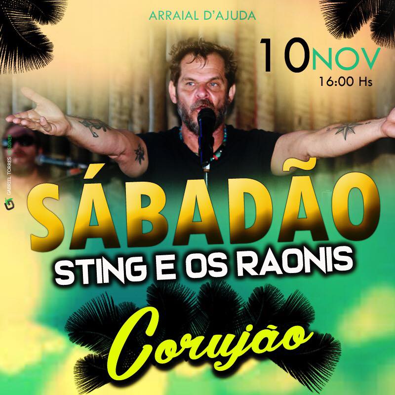 Cartaz   Corujo - Estrada da Balsa, 1813 - Praia de Araape, Sábado 10 de Novembro de 2018