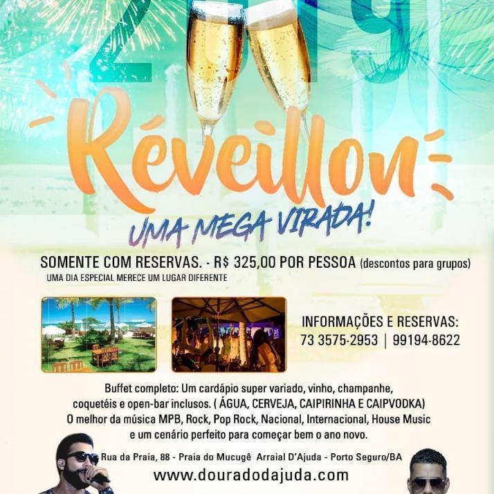 Cartaz   Dourado Bar e Restaurante - Rua da Praia, 88 - Praia do Mucug, Segunda-feira 31 de Dezembro de 2018