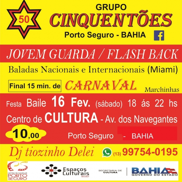 Cartaz   Centro de Cultura - Rua XV de Novembro - Paquet, Sábado 16 de Fevereiro de 2019