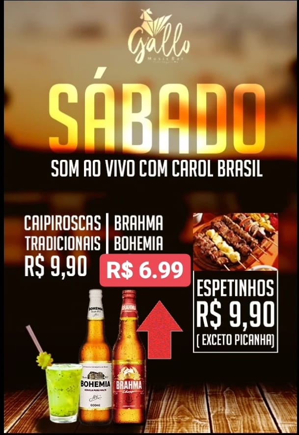 Cartaz   Gallo Music Bar - Rua 2 de julho, 20B, Sábado 16 de Março de 2019