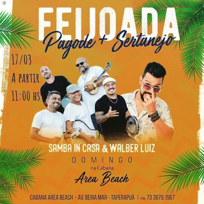 Cartaz   Cabana Area Beach -  Avenida Beira Mar 6900 - Praia de Taperapuan, Domingo 17 de Março de 2019