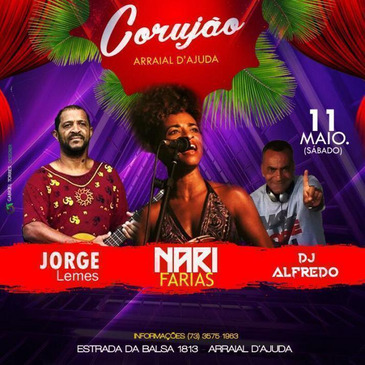 Cartaz   Corujo - Estrada da Balsa, 1813 - Praia de Araape, Sábado 11 de Maio de 2019