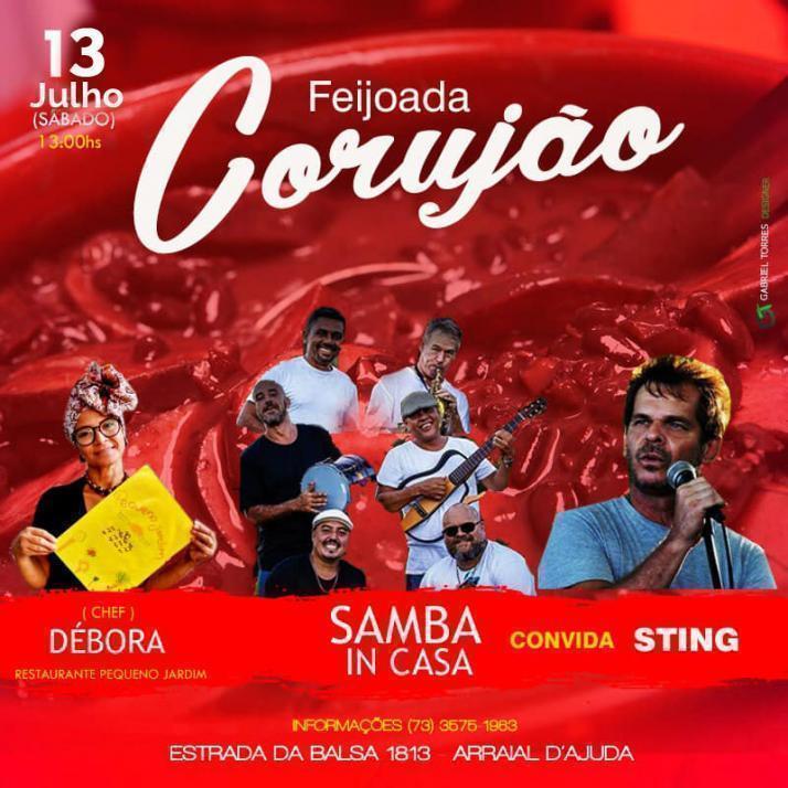 Cartaz   Corujo - Estrada da Balsa, 1813 - Praia de Araape, Sábado 13 de Julho de 2019