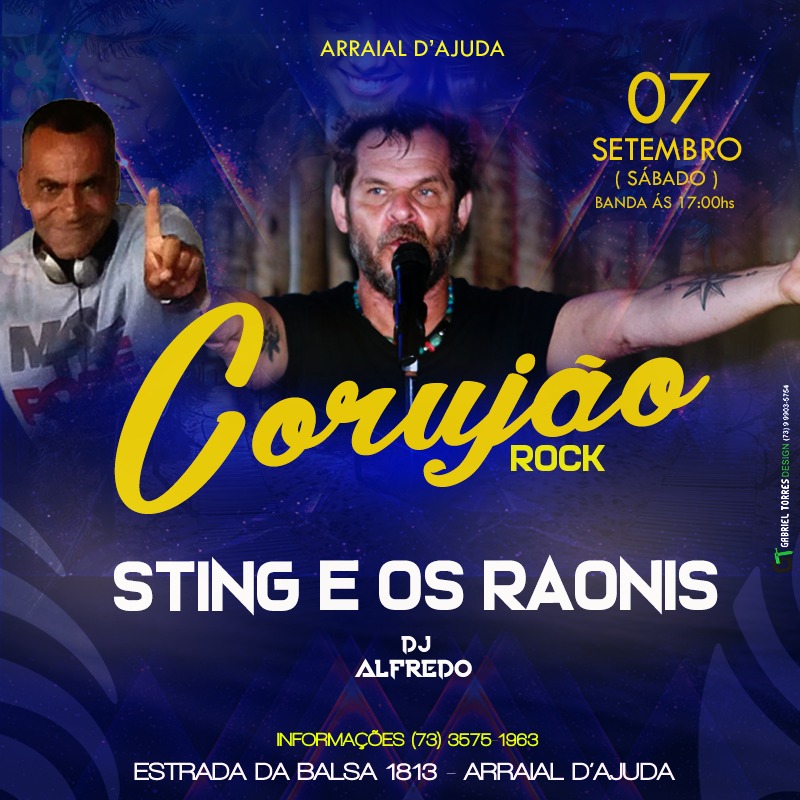 Cartaz   Corujo - Estrada da Balsa, 1813 - Praia de Araape, Sábado 7 de Setembro de 2019