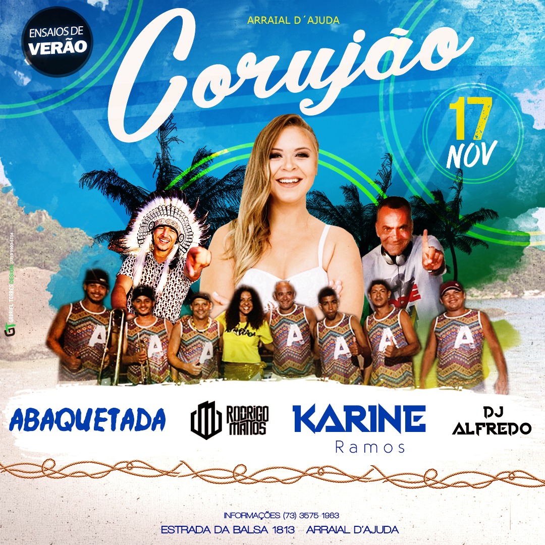 Cartaz   Corujo - Estrada da Balsa, 1813 - Praia de Araape, Domingo 17 de Novembro de 2019