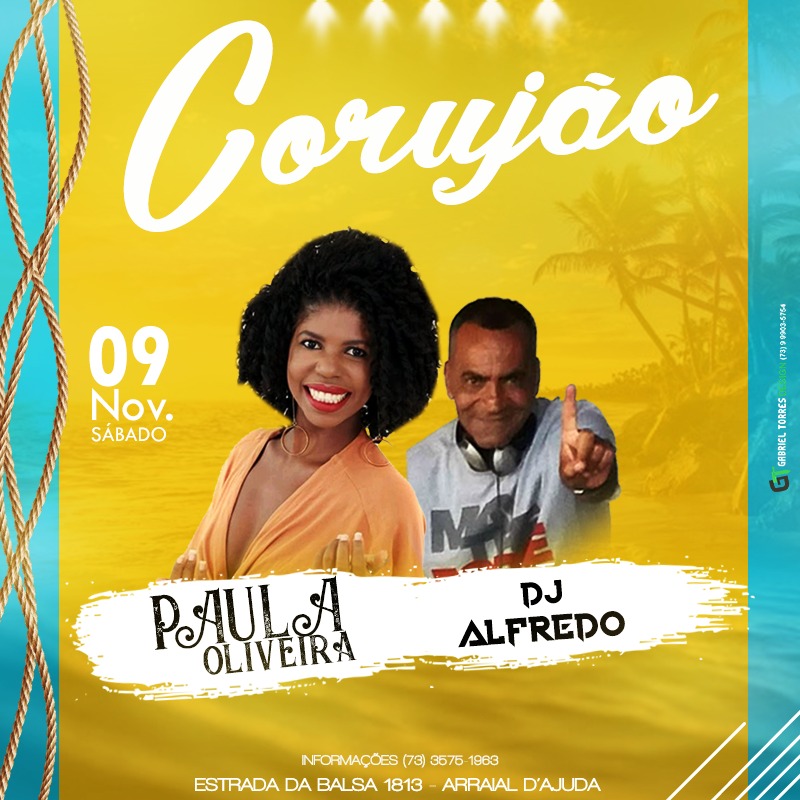 Cartaz   Corujo - Estrada da Balsa, 1813 - Praia de Araape, Sábado 9 de Novembro de 2019