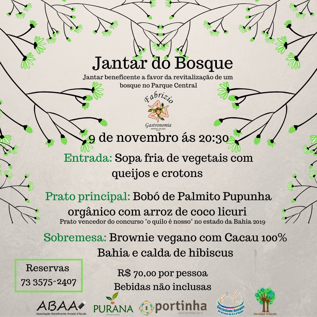 Cartaz   Restaurante Don Fabrizio - Rua do Mucug, Sábado 9 de Novembro de 2019