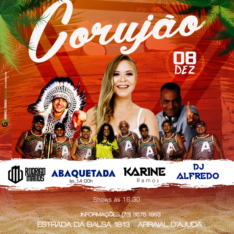 Cartaz   Corujo - Estrada da Balsa, 1813 - Praia de Araape, Domingo 8 de Dezembro de 2019