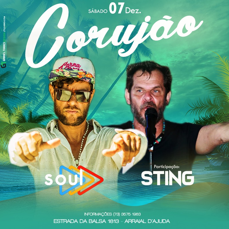 Cartaz   Corujo - Estrada da Balsa, 1813 - Praia de Araape, Sábado 7 de Dezembro de 2019