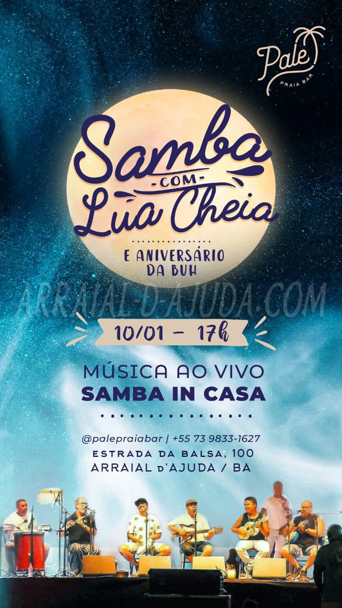 Cartaz   Pale Praia Bar - Estrada da Balsa, 100, Sexta-feira 10 de Janeiro de 2020