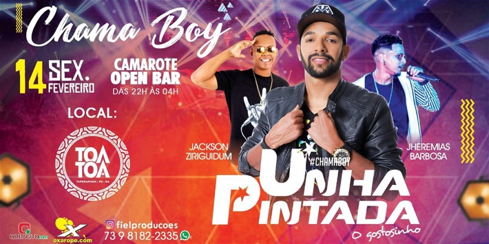 Cartaz   Complexo de Lazer Ta Ta - Praia de Taperapuan, Sexta-feira 14 de Fevereiro de 2020