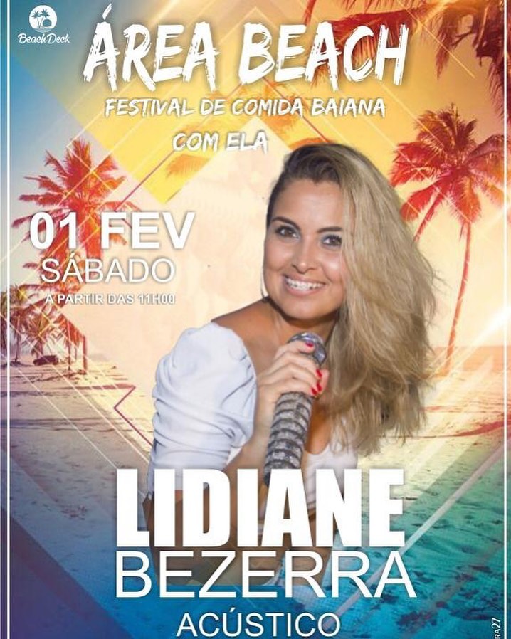 Cartaz   Cabana Area Beach -  Avenida Beira Mar 6900 - Praia de Taperapuan, Sábado 1 de Fevereiro de 2020