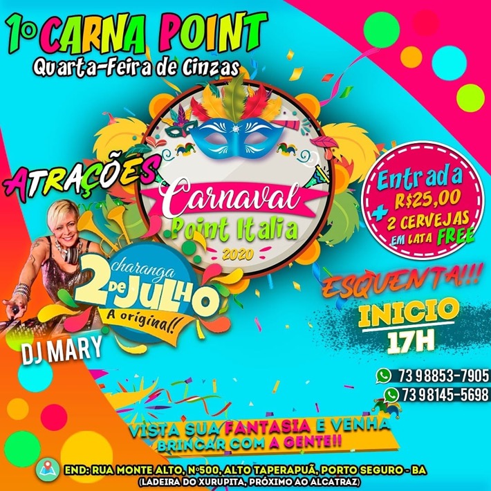 Cartaz   Point Itlia - Alto de Taperapuan - Rua Monte Alto, 500, Quarta-feira 26 de Fevereiro de 2020