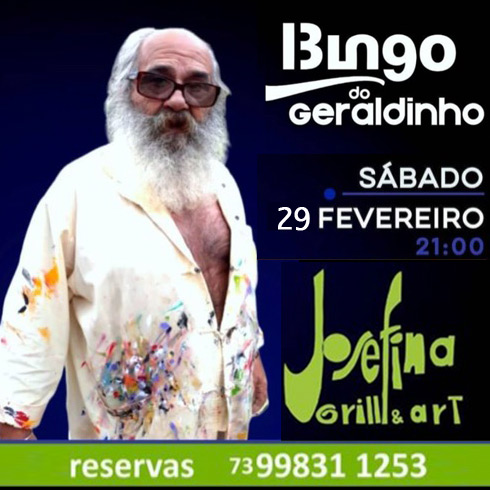 Cartaz   Josefina Grill & Art - Rua Bela Vista, Sábado 29 de Fevereiro de 2020