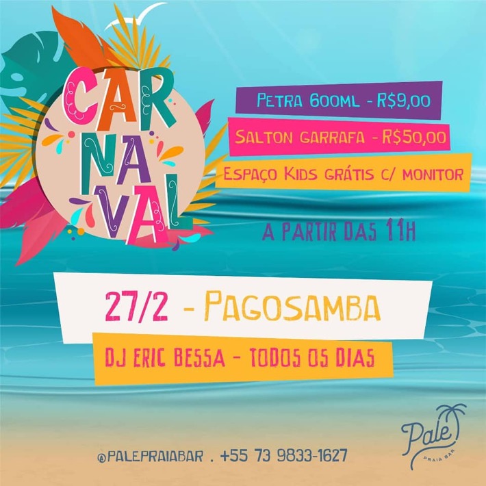 Cartaz   Pale Praia Bar - Estrada da Balsa, 100, Quinta-feira 27 de Fevereiro de 2020