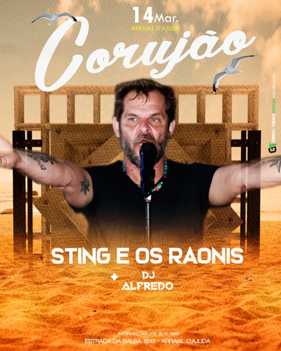 Cartaz   Corujo - Estrada da Balsa, 1813 - Praia de Araape, Sábado 14 de Março de 2020