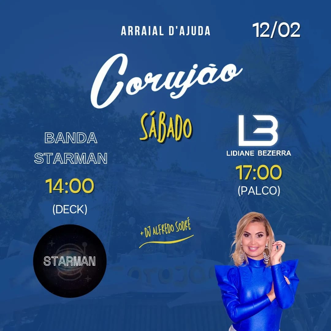 Cartaz   Corujo - Estrada da Balsa, 1813 - Praia de Araape, Sábado 12 de Fevereiro de 2022