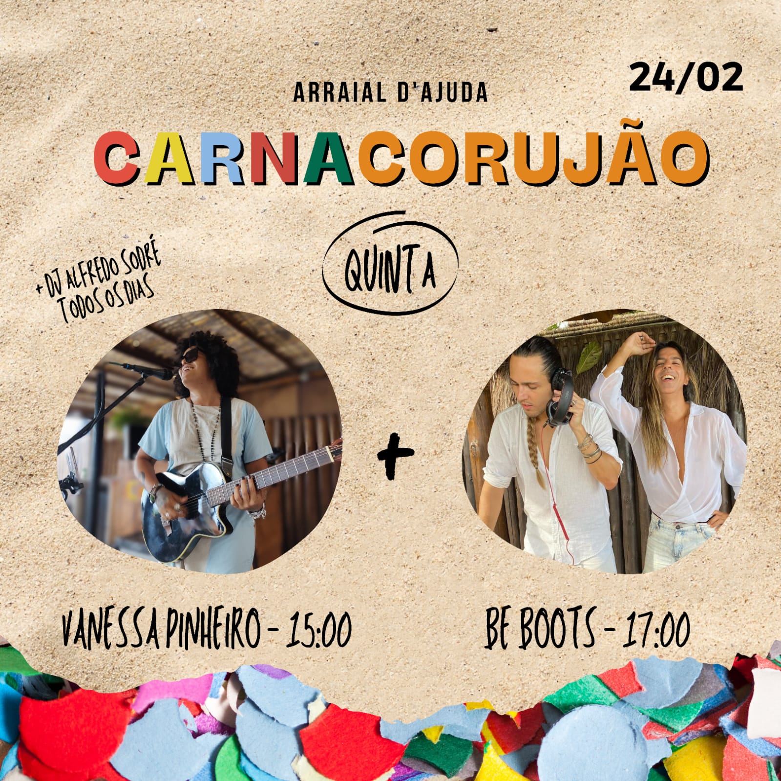 Cartaz   Corujo - Estrada da Balsa, 1813 - Praia de Araape, Quinta-feira 24 de Fevereiro de 2022