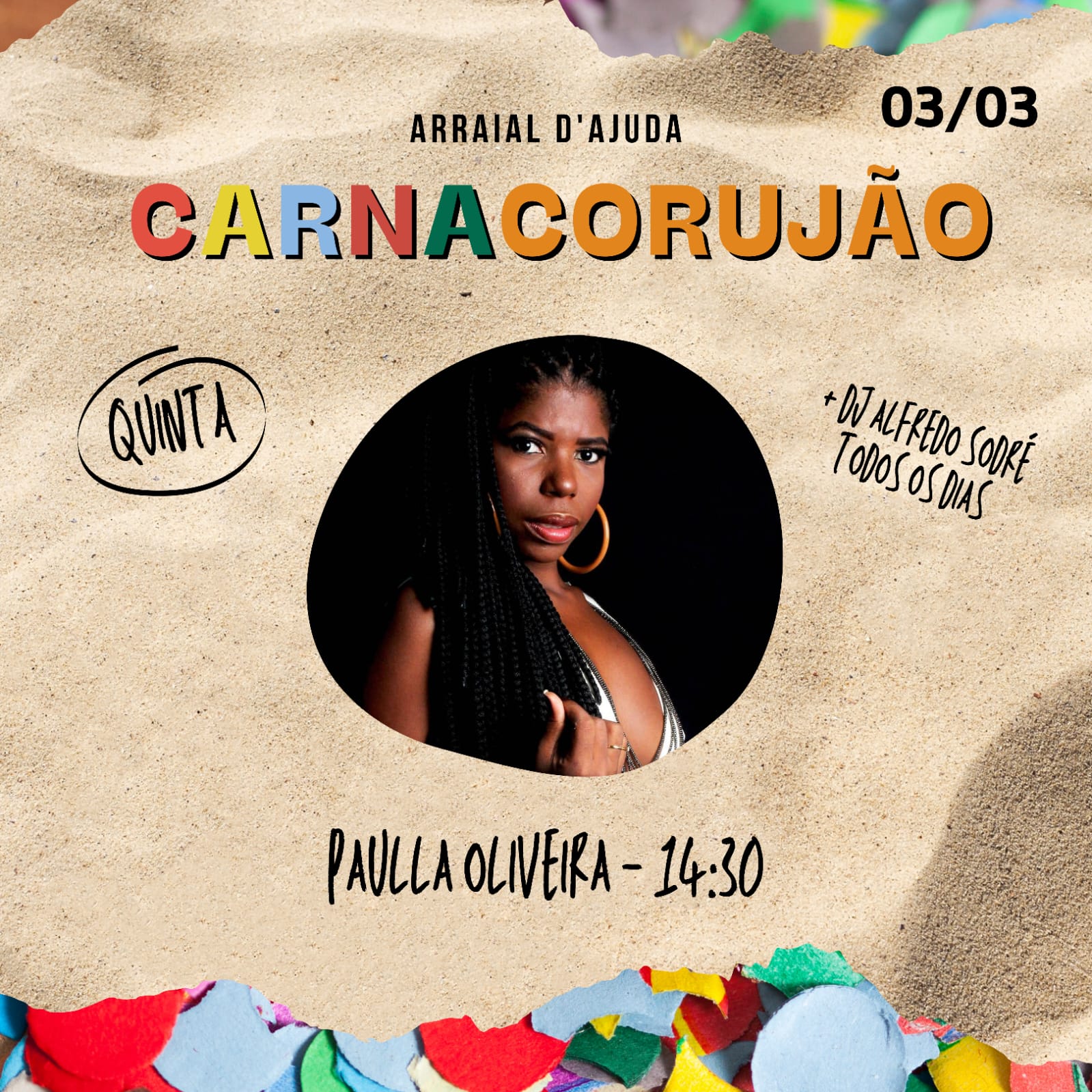 Cartaz   Corujo - Estrada da Balsa, 1813 - Praia de Araape, Quinta-feira 3 de Março de 2022
