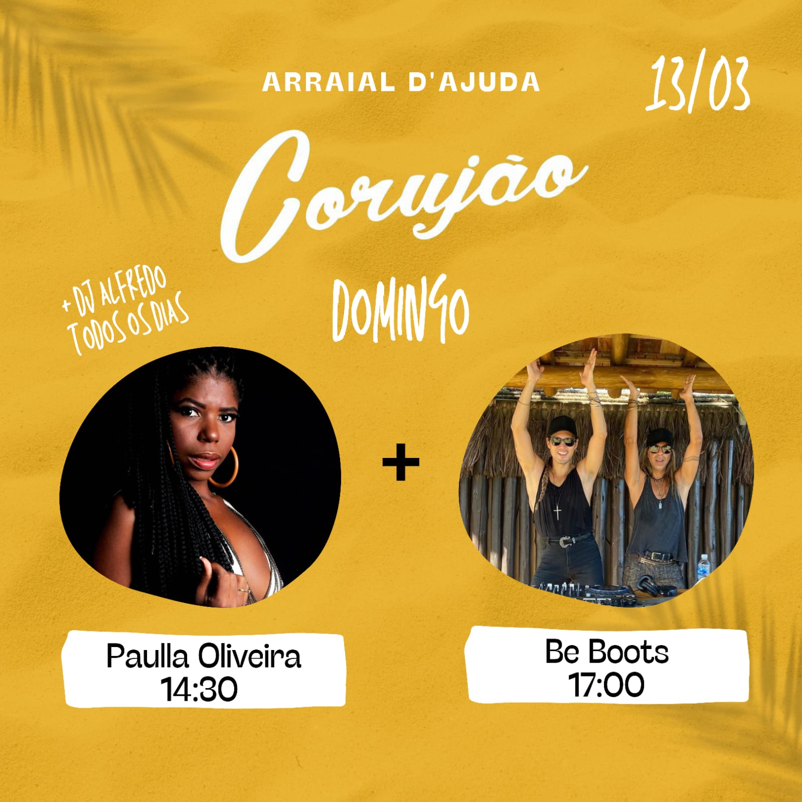 Cartaz   Corujo - Estrada da Balsa, 1813 - Praia de Araape, Domingo 13 de Março de 2022