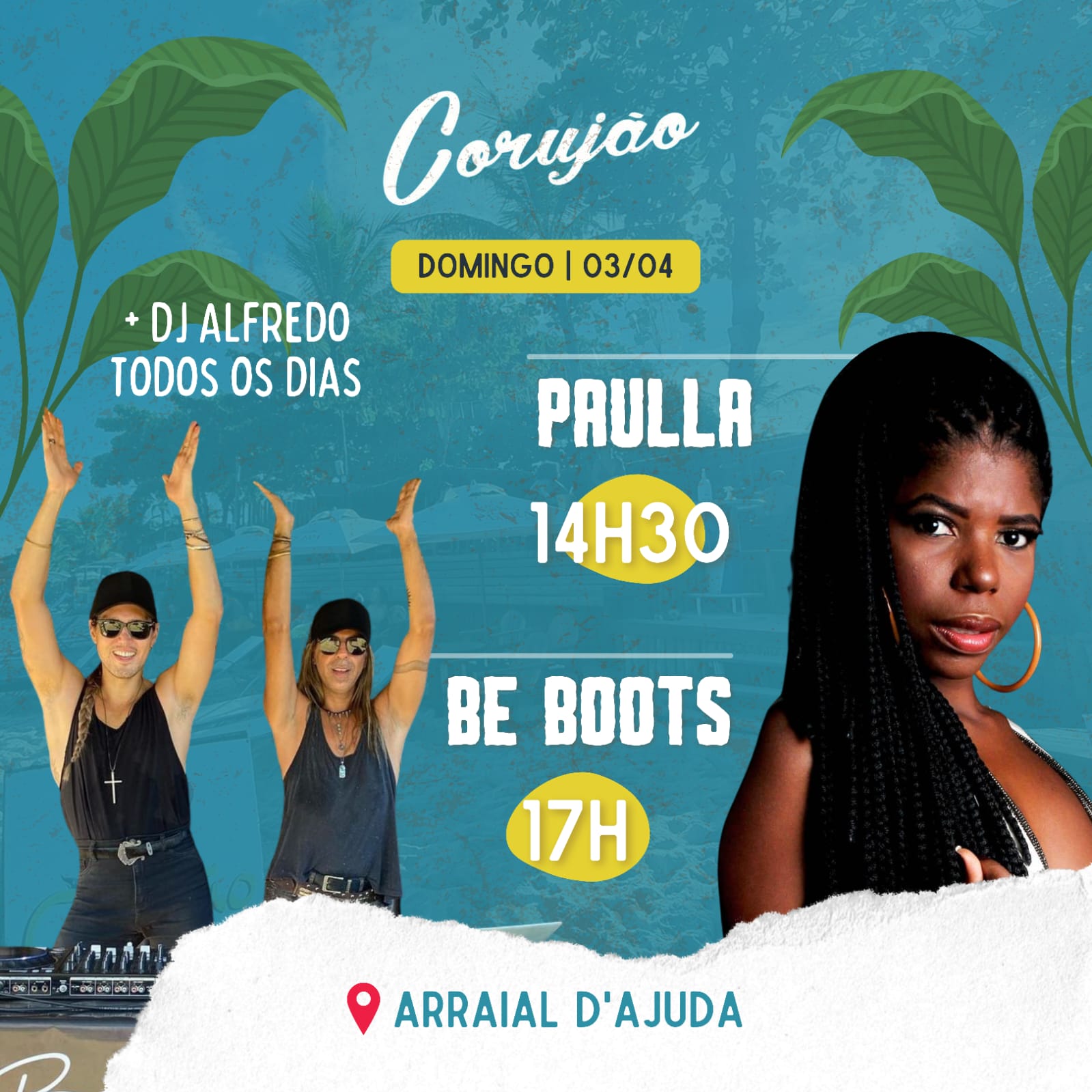 Cartaz   Corujo - Estrada da Balsa, 1813 - Praia de Araape, Domingo 3 de Abril de 2022