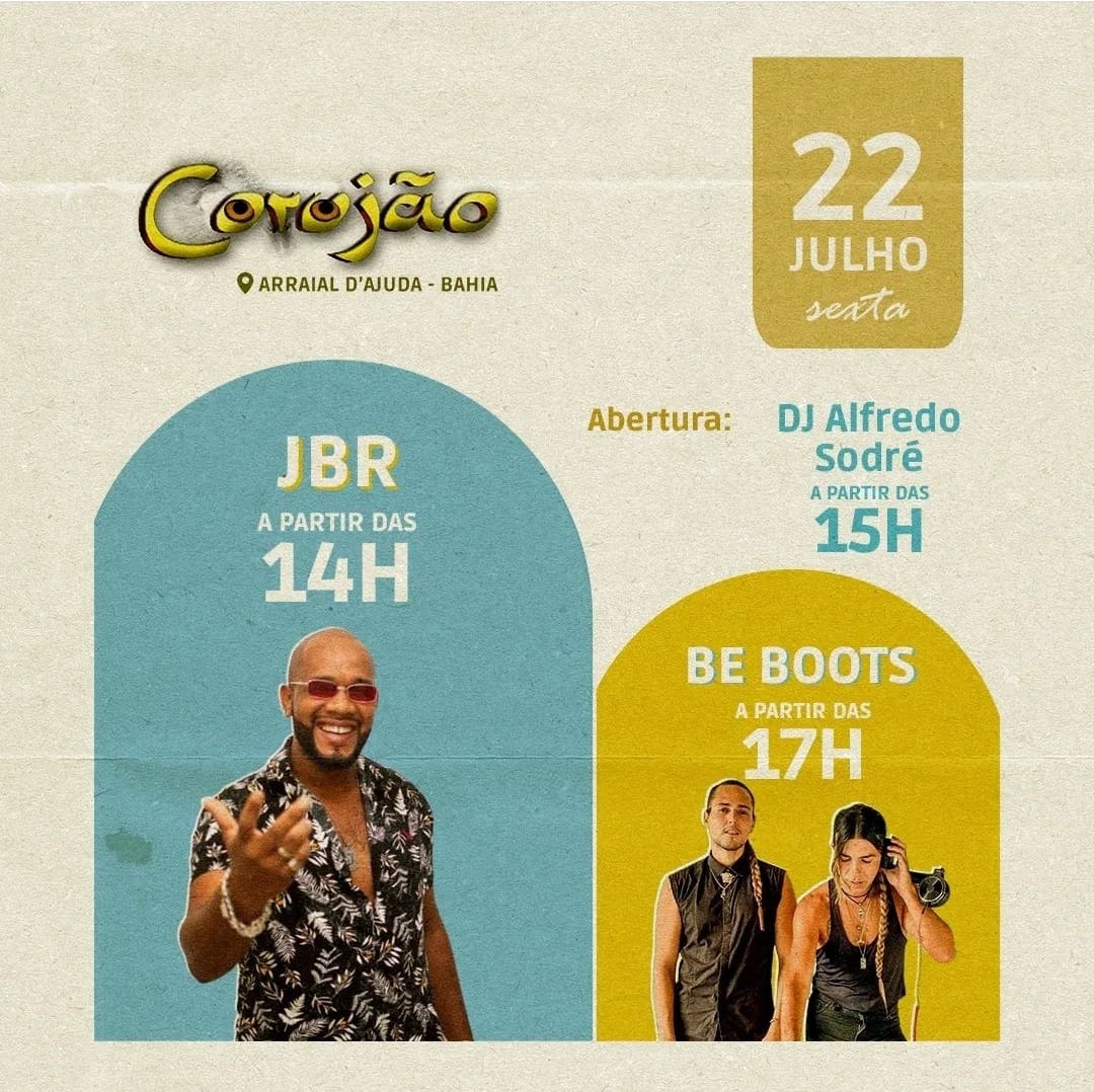 Cartaz   Corujo - Estrada da Balsa, 1813 - Praia de Araape, Sexta-feira 22 de Julho de 2022