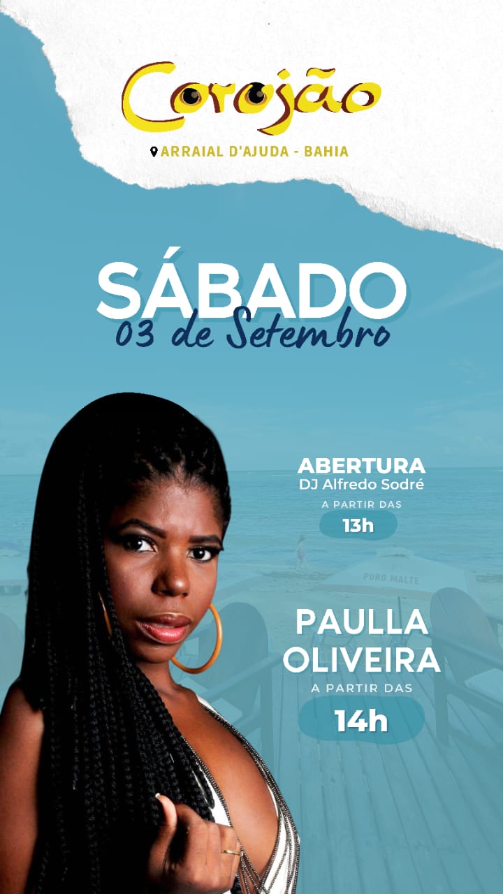 Cartaz   Corujo - Estrada da Balsa, 1813 - Praia de Araape, Sábado 3 de Setembro de 2022