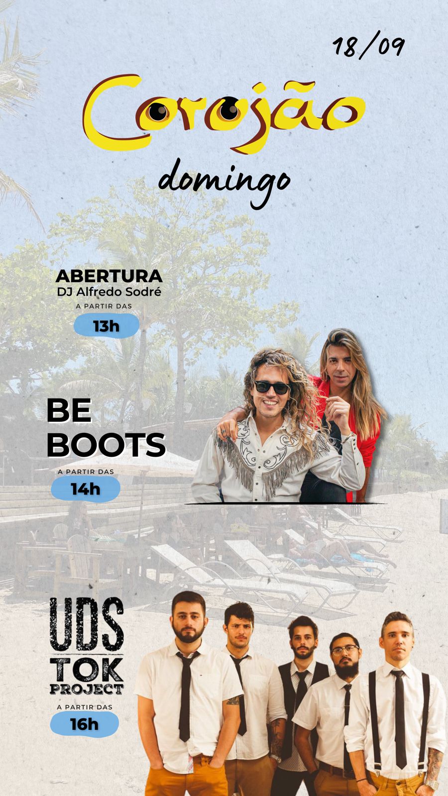 Cartaz   Corujo - Estrada da Balsa, 1813 - Praia de Araape, Domingo 18 de Setembro de 2022