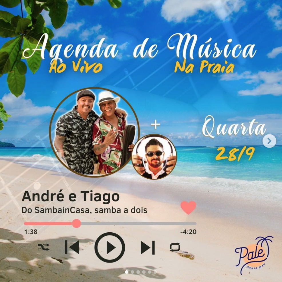 Cartaz   Pale Praia Bar - Estrada da Balsa, 100, Quarta-feira 28 de Setembro de 2022