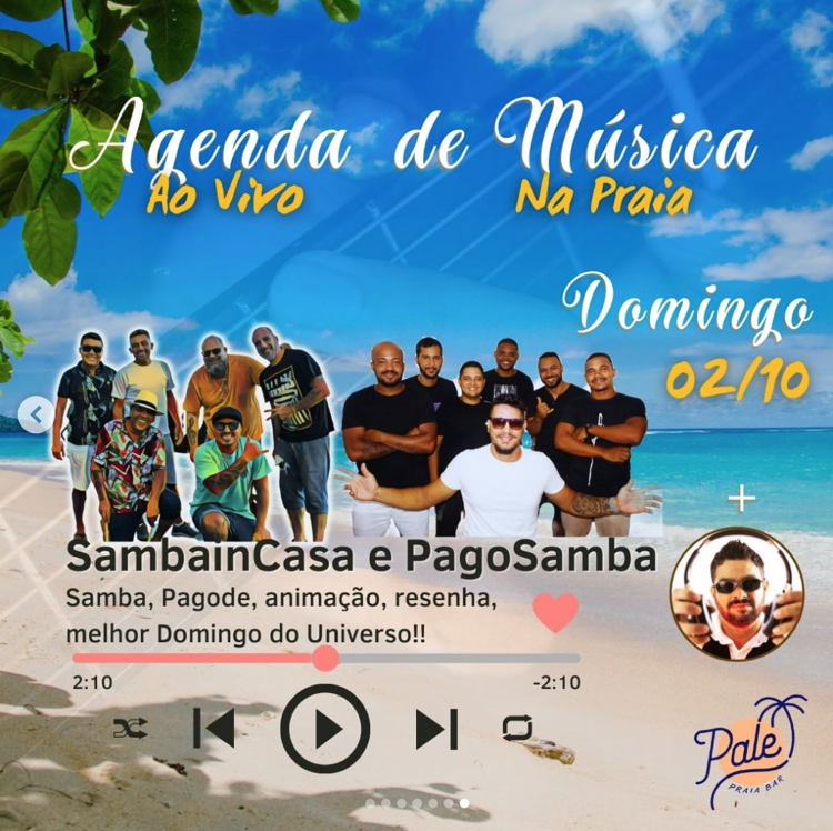 Cartaz   Pale Praia Bar - Estrada da Balsa, 100, Domingo 2 de Outubro de 2022