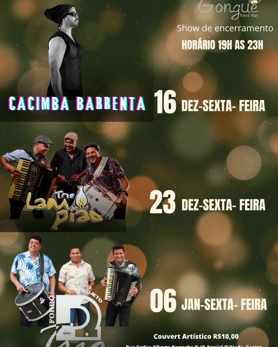 Cartaz   Gongu Forr Bar - Rua Carlos Alberto Parracho, Sexta-feira 6 de Janeiro de 2023