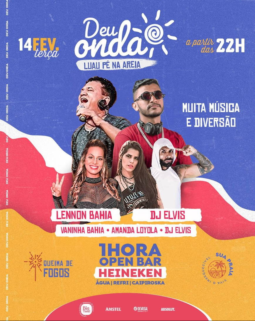 Cartaz   Barraca Ondas - Ta-Ta Lounge - Praia de Taperapuan, Terça-feira 14 de Fevereiro de 2023