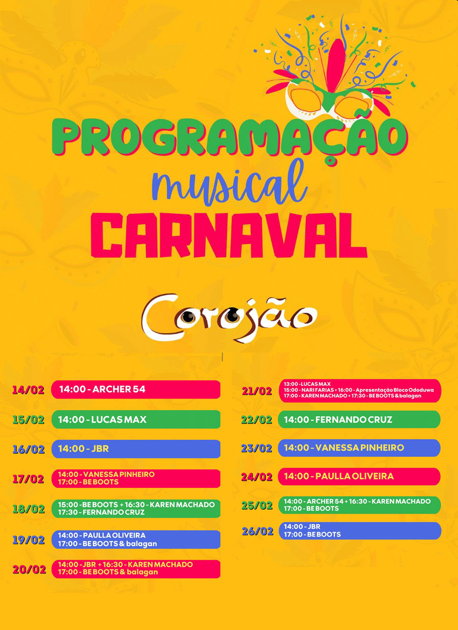 Cartaz   Corujo - Estrada da Balsa, 1813 - Praia de Araape, Domingo 19 de Fevereiro de 2023