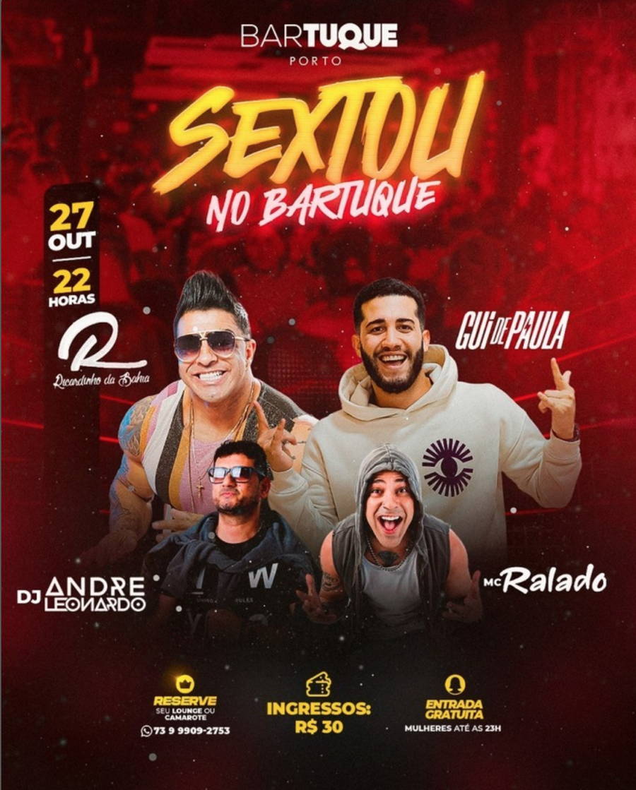 Cartaz   Bartuque - Av. do Descobrimento, 151, Sexta-feira 27 de Outubro de 2023