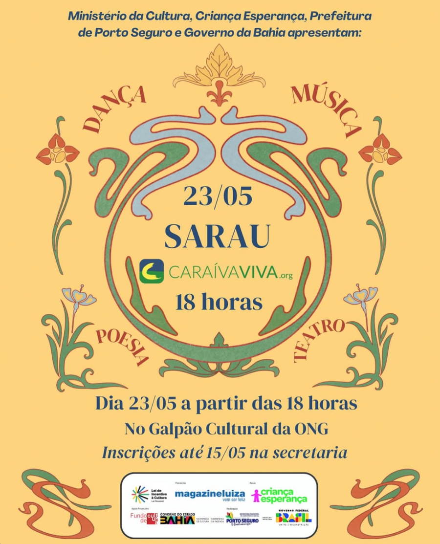 Cartaz   Galpo Cultural da ONG CaravaViva, Sexta-feira 23 de Maio de 2025