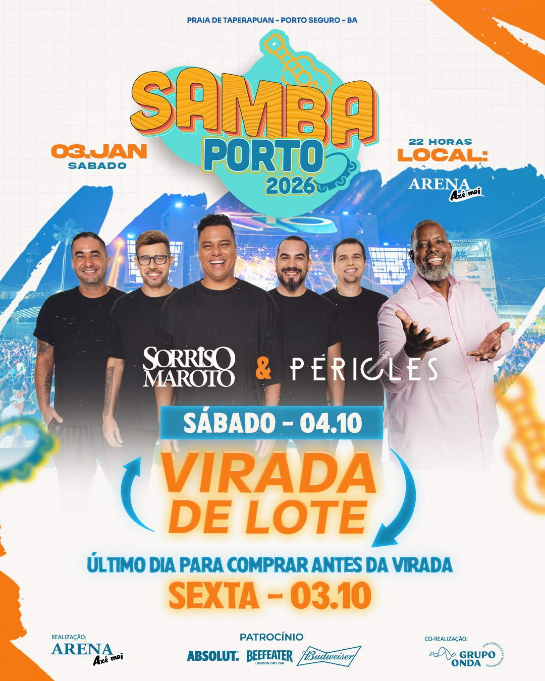 Cartaz   Arena Ax Moi - Av. Beira Mar, 6900 - Praia de Taperapuan, Sábado 3 de Janeiro de 2026
