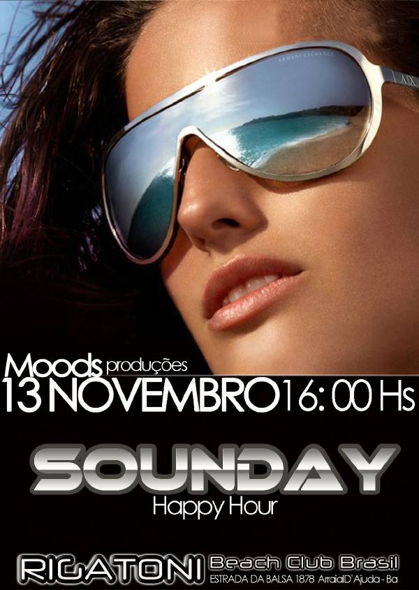 Cartaz   Rigatoni Beach Club Brasil - Estrada da Balsa 1878, praia de Araaipe, Domingo 13 de Novembro de 2011