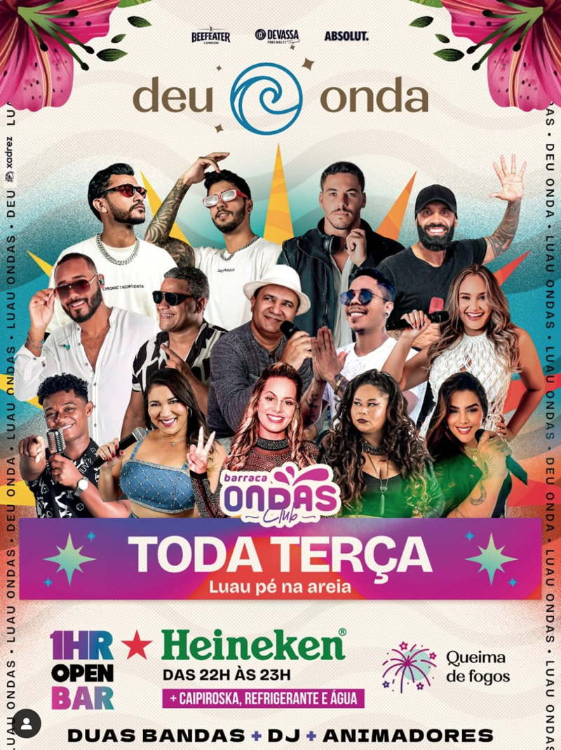 Cartaz  - Barraca Ondas - Ta-Ta Lounge - Praia de Taperapuan, Terça-feira 14 de Janeiro de 2025