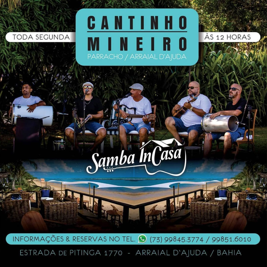 Cartaz  - Cantinho Mineiro Praia - Rua do Mucug, 1680, Segunda-feira 18 de Novembro de 2019
