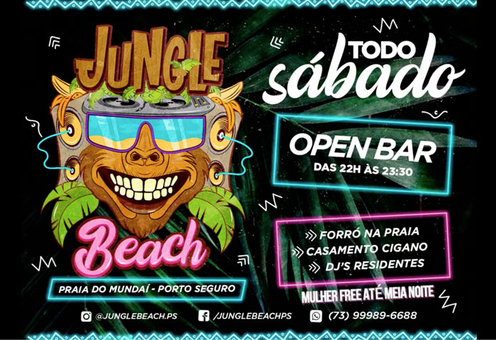 Cartaz  - Jungle Beach - Praia do Munda, Sábado 14 de Setembro de 2019